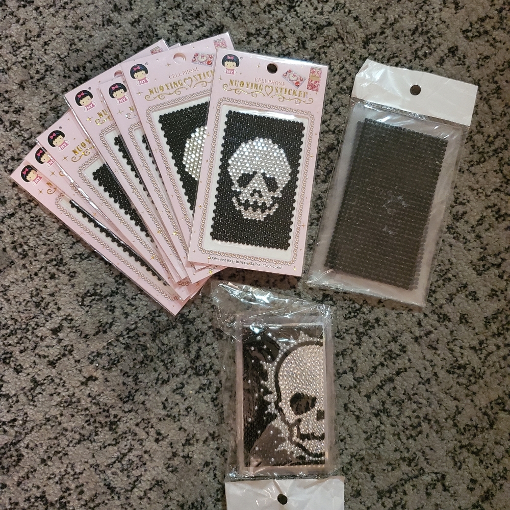 Huge lot skull and black cell phone stickers
